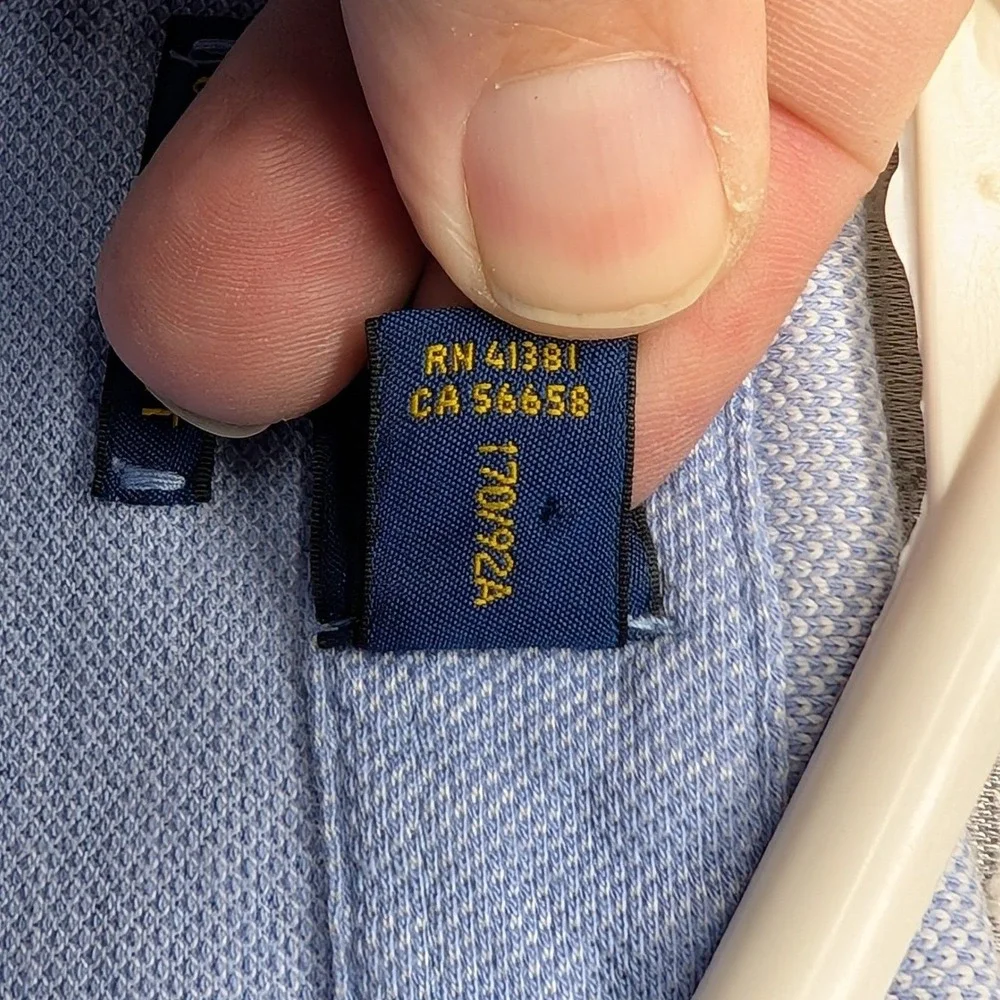 Polo Ralph Lauren Men's Blue Custom‎ Slim Fit Polo Shirt Size Large